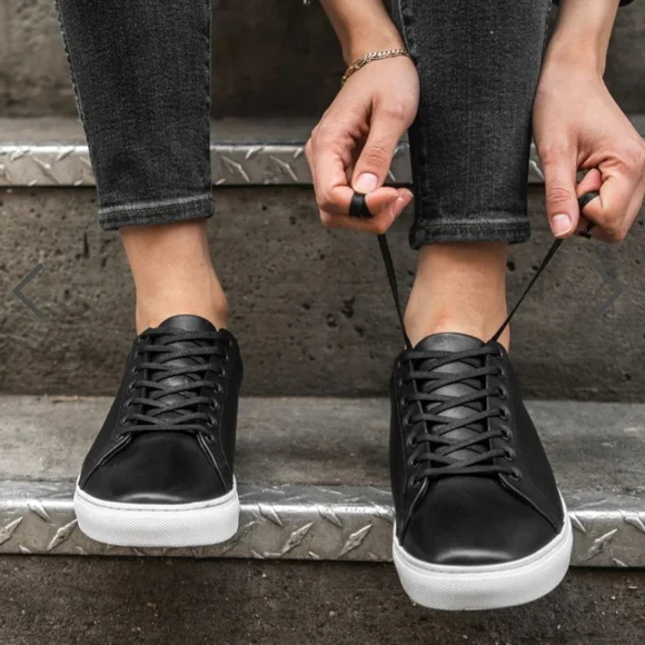 Thursday Everyday Premier Low Top BLACK Leather Sneakers Womens Size US … - Picture 7 of 11